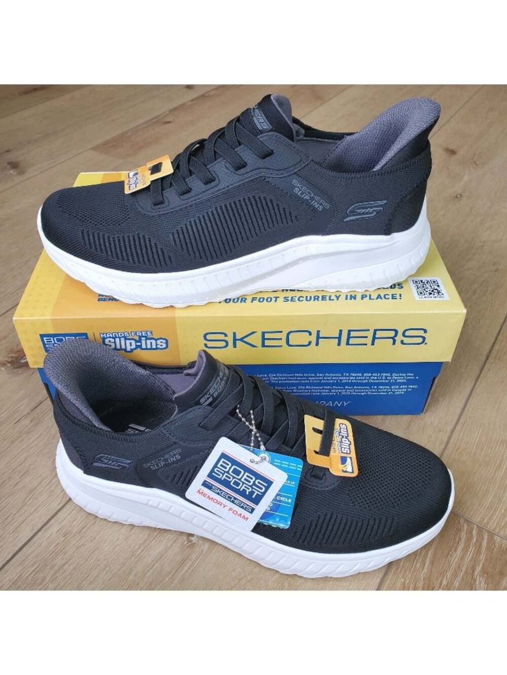 Skechers Mens Size 9 Slip-ins BOBS Squad Chaos Solid Step Shoes Black 118312 NEW